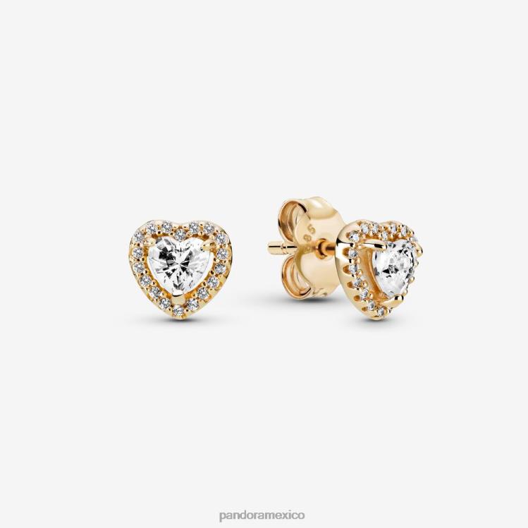 Pandora aretes con forma de corazon elevado oro accesorios T8BL2872 T8BL2872 Pandora Mexico estilo unico Pandora anillos muestra tus estilos unicos